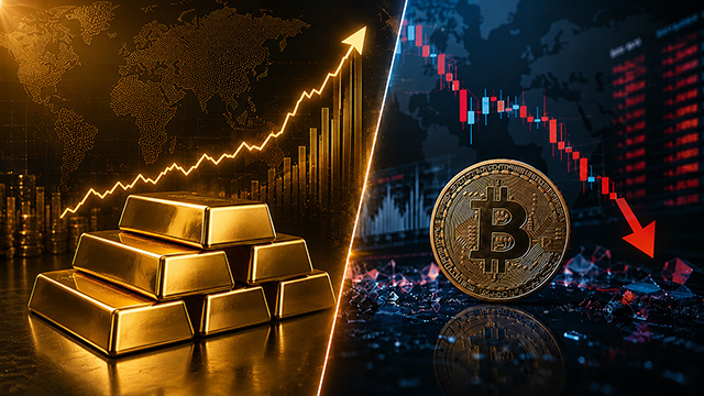 gold-glaenzt-bitcoin-schwaechelt Gold glänzt / Bitcoin schwächelt