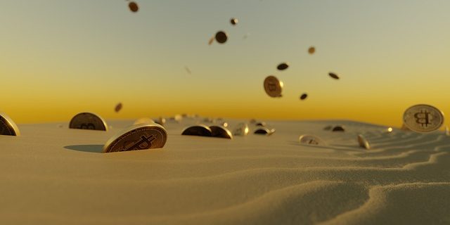 viele bitcoins Bitcoins im Sand